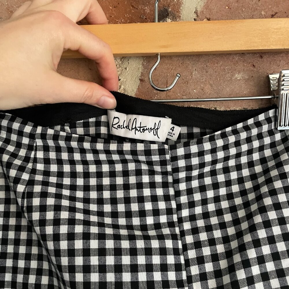 Rachel Antonoff Gingham Checkered Cigarette Cotton Pant Size 4 - Picture 3 of 7